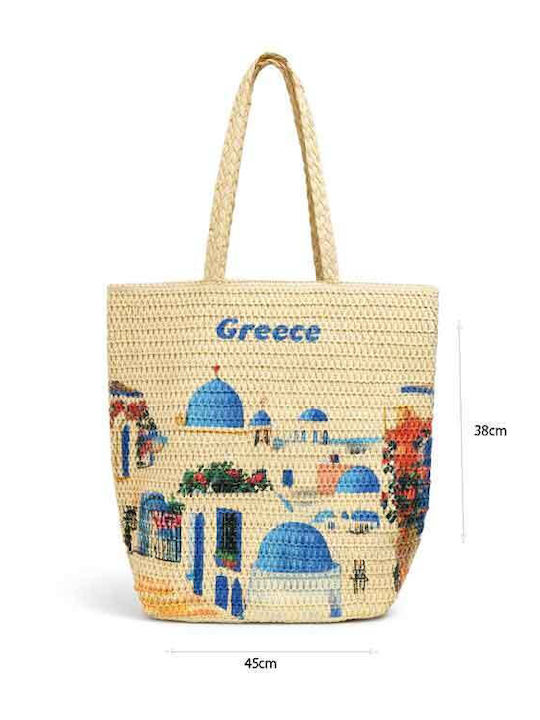 Print Ψάθinnе Τσάντa Strandtaschen Beiges