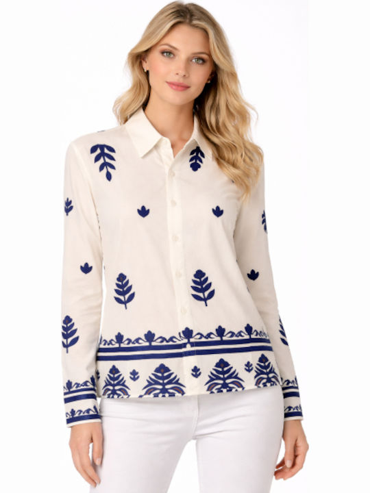 Long Sleeve Women's Shirt Blue SU-6019-15-26SH-Blue