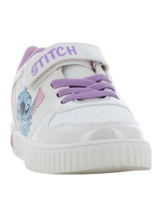 Sneaker Παιδικά Sneakers Ανατομικά με Σκρατς & Φωτάκια Λευκά