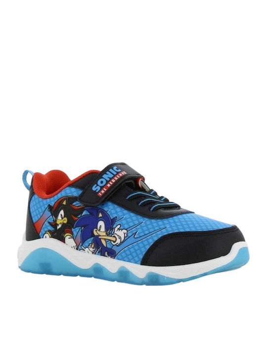 Kids Sneakers Anatomic with Hoop & Loop Closure & Lights Blue