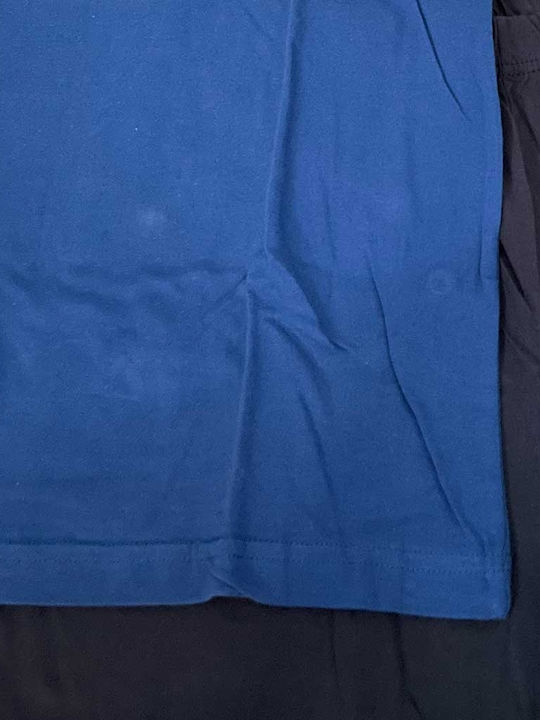 Ogham Sommer Herrenpyjama Bluse Blau