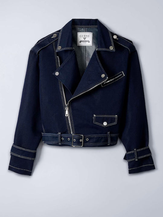 Langes Damen Jean Jacke Blau