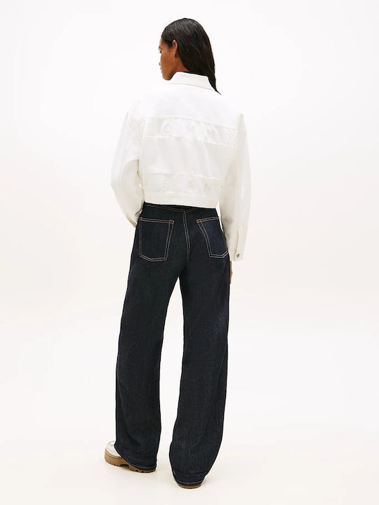 Crop Women's Jean Jacket White