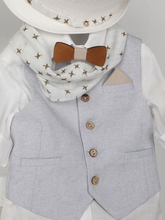 Bambolino Baptism Suit with Vest for Boys Dereck1953 Beige