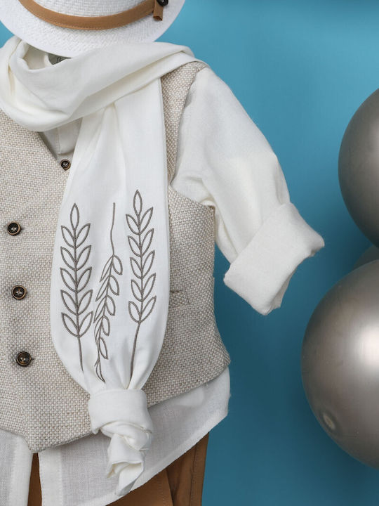 Bambolino Baptism Suit with Vest for Boy Red
