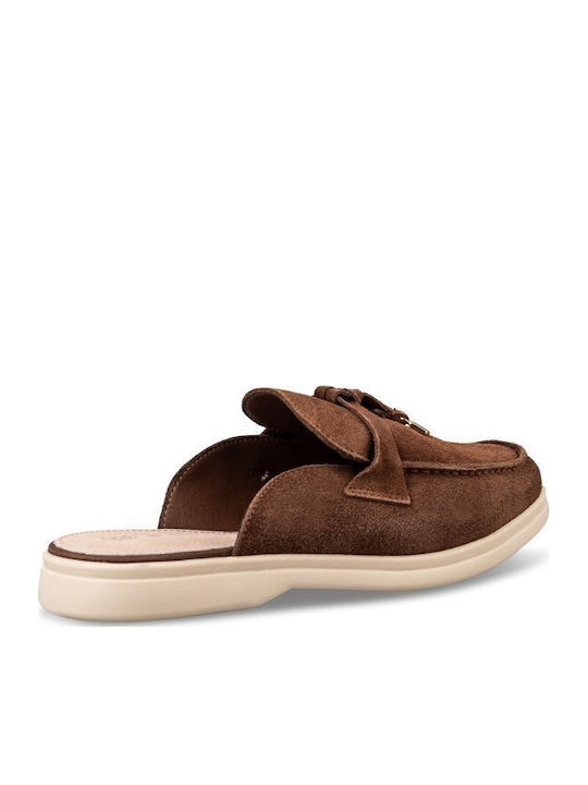Δερμάτινα Γυναικεία Loafers σε Καφέ Χρώμα