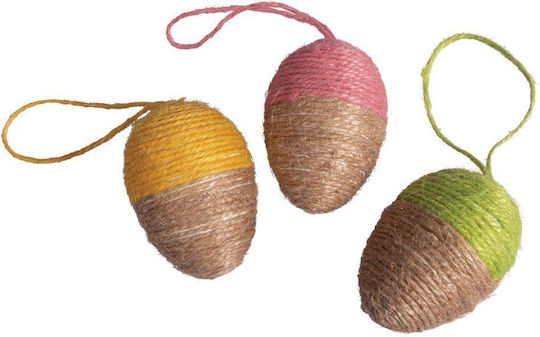 Set 3 Pieces Easter Eggs Jute Rope 4x6cm