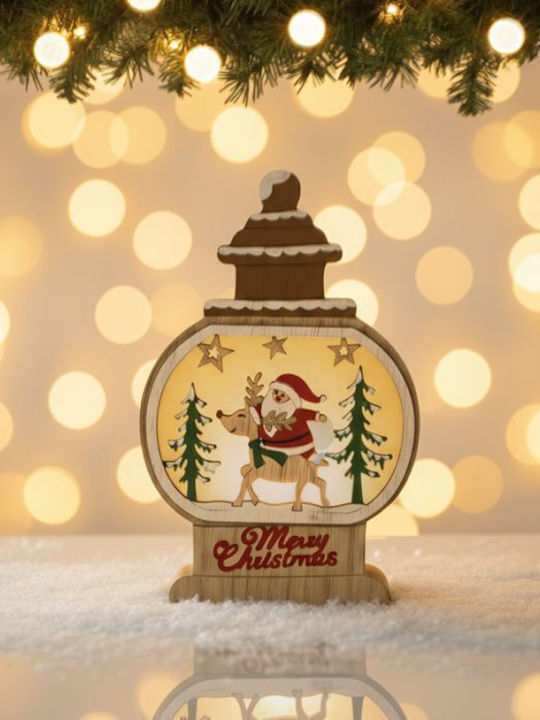 +Efo Christmas Wood Battery Lantern 17x11cm