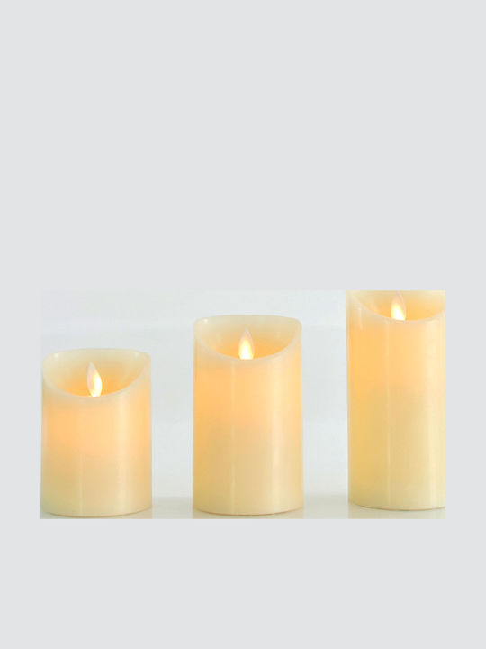 Eurolamp Christmas White Battery Candle 15x7.5cm
