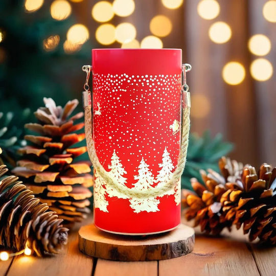Forever The translated Liquid template in German language: Weihnachtskerzen & Kerzenständer Laterne Rot Batterie 20x10cm.