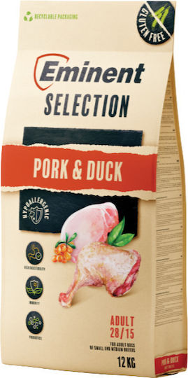 Eminent 12kg Dry Food Gluten-Free for Adult Dogs with Pork, Duck, Meat, Calf, Lamb and Fish