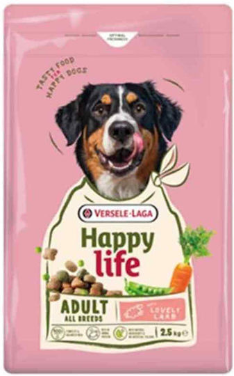 Happy Life 12.5kg Trockenfutter für erwachsene Hunde mit Lamm, Apfel, Reis, Fleisch, Gemüse und Lachs