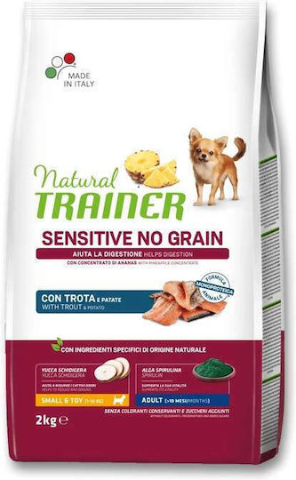 Trainer Sensitive No Grain 2kg Trockenfutter ohne Getreide für erwachsene Hunde kleiner Rassen mit Forelle
