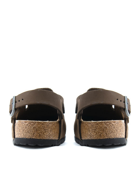 Leather Winter Women's Slippers Brown Regular Fit
