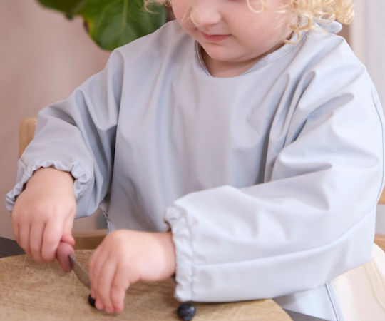 Filibabba Waterproof Fabric Coverall with Hoop & Loop Fastener Pocket and Sleeves Pearl Blue for 36 Months+