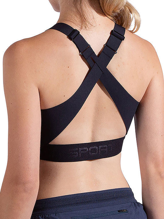 Damen Sport-BH Schwarz mit Futter & Abnehmbare Polsterung