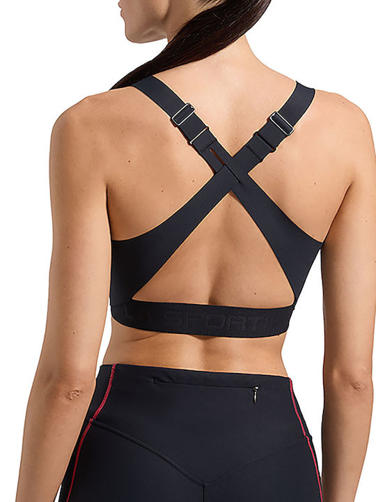 Damen Sport-BH Schwarz mit Futter & Abnehmbare Polsterung