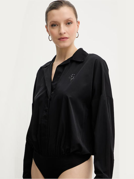 Guess Ls Carmela Body Women's Bodysuit Shirt Black