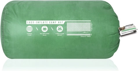 Zanna Toys Foam Single Camping Sleeping Mat 180x50cm Thickness 2.5cm in Green color