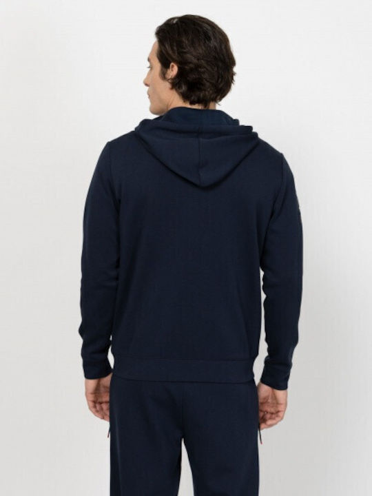 Blue Hooded Cardigan