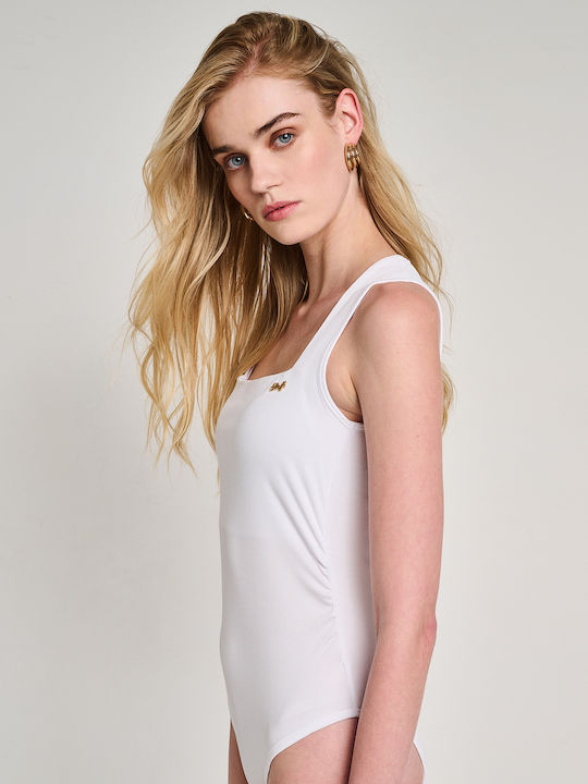 Staff Jeans Kasy Body Fără Mâneci Rib Pentru Femei Alb 055 Staff Jeans Kasy Body Fără Mâneci Rib Pentru Femei Alb 055