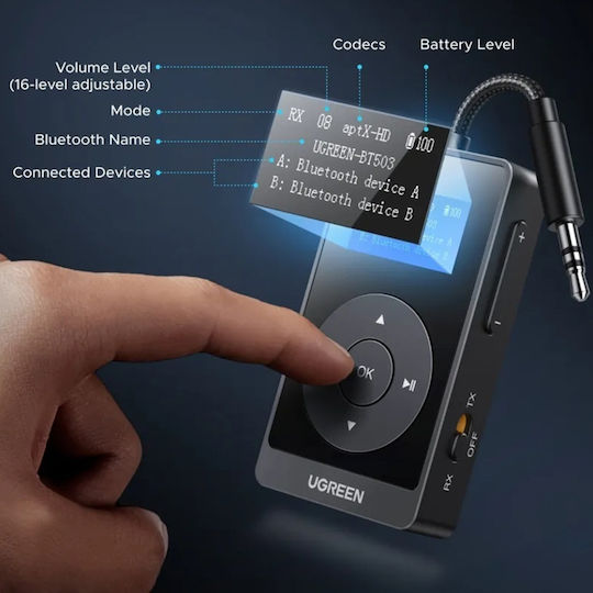Ugreen Bluetooth Receiver Transmitter Bt503 45492 Black