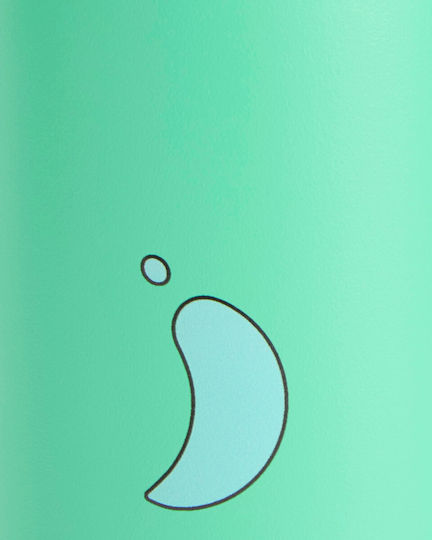 Kids Water Bottle Stainless Steel with Straw Green 350ml