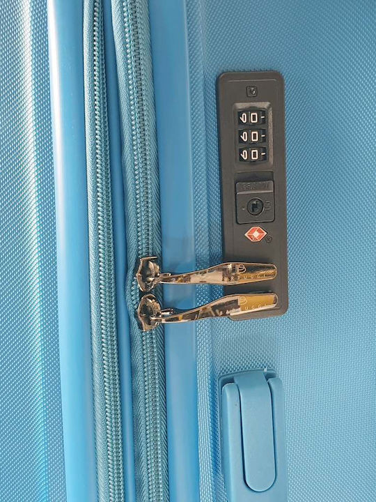 Bartuggi 712-80121 Μεγάλη Βαλίτσα Ταξιδίου Σκληρή Μπλε με 4 Ρόδες Ύψους 77εκ.