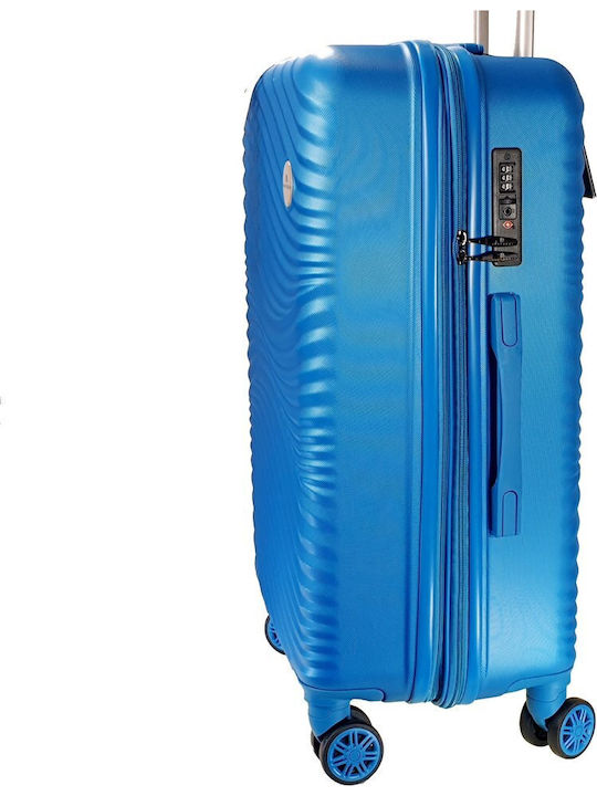 Bartuggi 712-80121 Medium Hard Blue Travel Suitcase with 4 Wheels Height 67cm