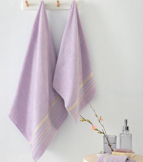 Palamaiki Set of Bath Towels 3 pcs Monica Lilac Weight 450gr/m²