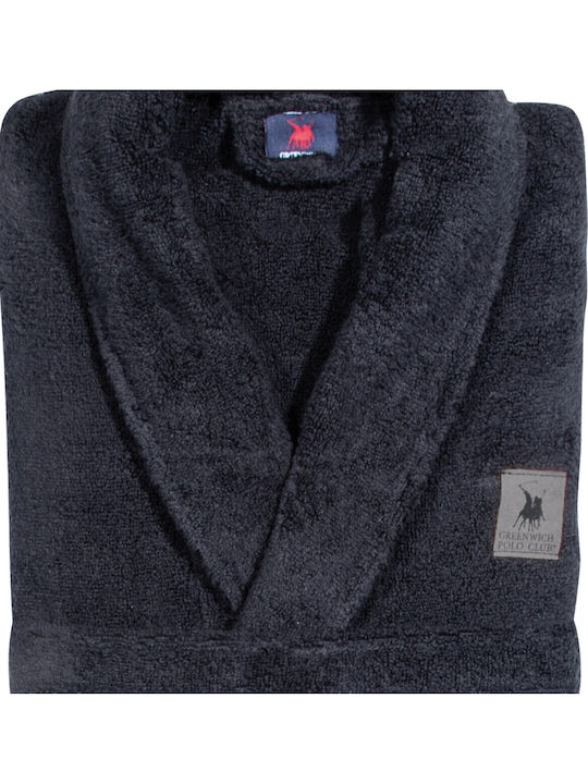 Greenwich Polo Club 3204 Bathrobe with Collar Black 390gr/m²