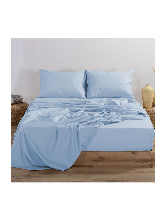 Nef-Nef Homeware Sheet for Single Bed with Elastic 100x200+30cm. Basic Terracotta