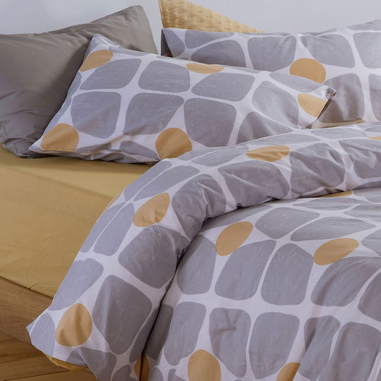 Nef-Nef Homeware Casual Coreo Жълт Подредба Чаршафи Кралица 240x270см 4 (4 Бройки)
