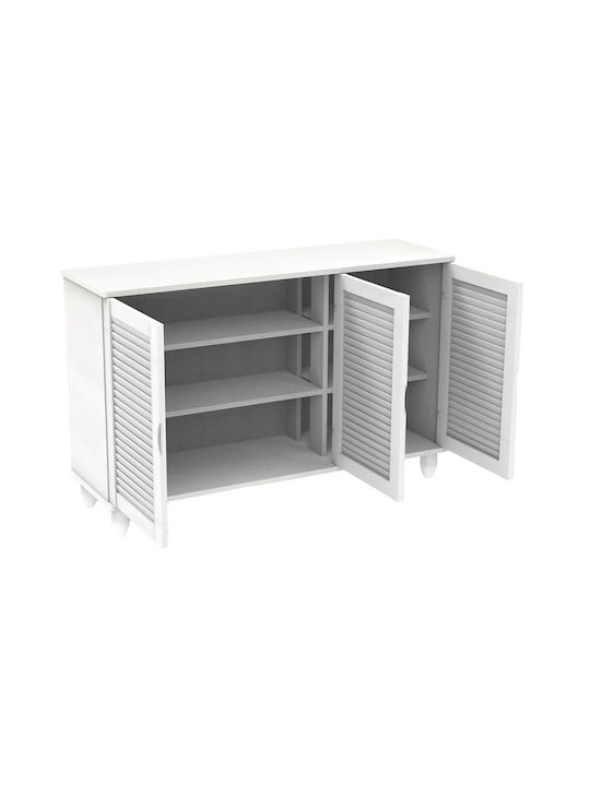 Wooden Shoe Organizer White 110x33x77cm