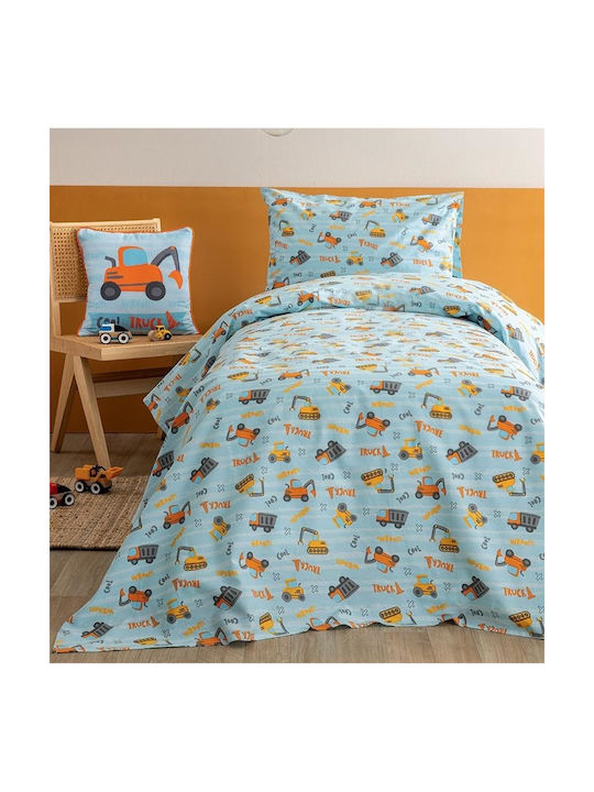 Palamaiki Kids Sheets Set Single Cotton Mk781 Light Blue 170x260cm 3 Pieces