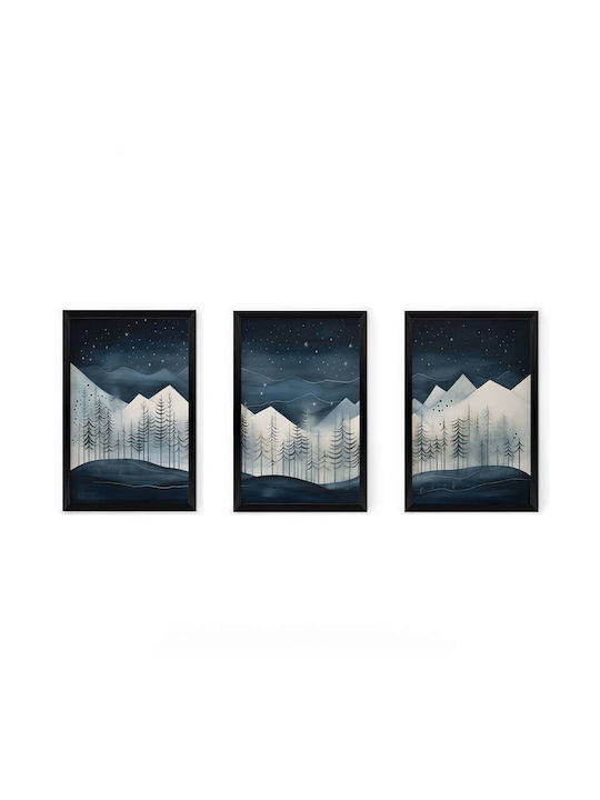 Pakketo Threefold Wooden Painting 33x48cm