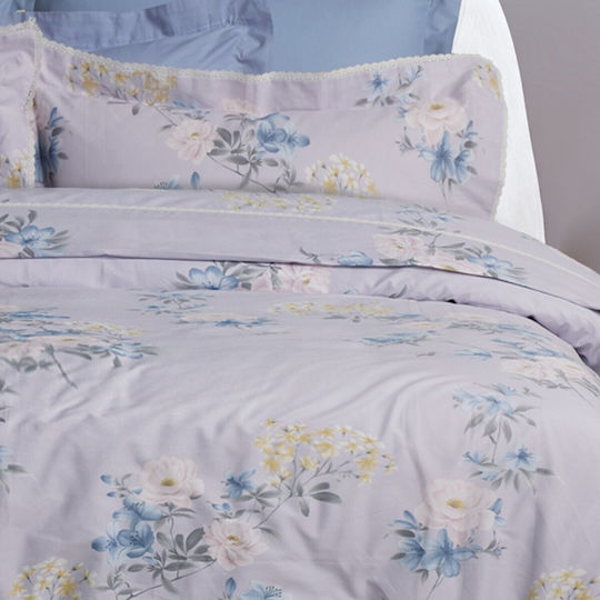 Das Home Duvet Queen with Hollowfiber Filling 220x240cm Prestige 1710 Grey, Lilac