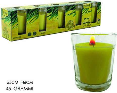 ArteLibre Aromatic Soy Candle Lemongrass in Jar with Lemongrass Scent 45g 5 Pieces
