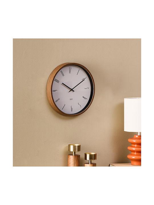 Atmosphera Wall Clock Wooden White Ø35cm