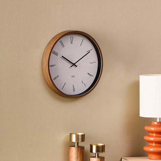 Atmosphera Wall Clock Wooden White Ø35cm