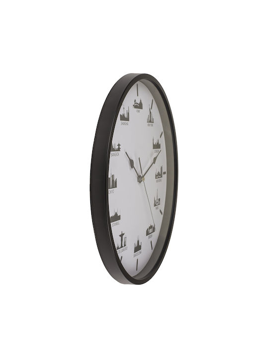 Wall Clock Skyscrapers 30 X 30 X 3.8 Cm One Small AA Battery