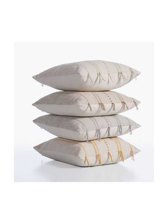 Nef-Nef Homeware Μαξιλάρι Καναπέ Bleeze από 100% Βαμβάκι Natural/mint 45x45εκ.