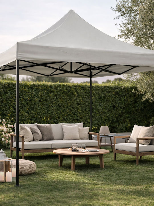 Ankor Foldable Garden Gazebo Ecru 3x3m