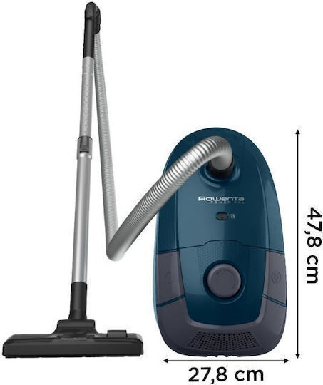 Rowenta Power Xxl Ηλεκτρική Σκούπα 750W με Σακούλα 4lt Μπλε