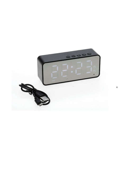Kimiso Tabletop Digital Clock with Alarm & Radio Black K-12