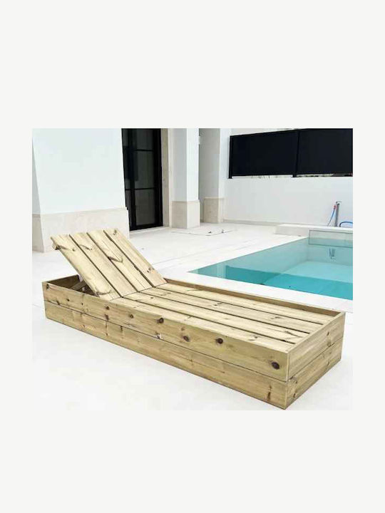 Ξαπλώστρα Ξύλινη Καφέ 205x69.5x29εκ.