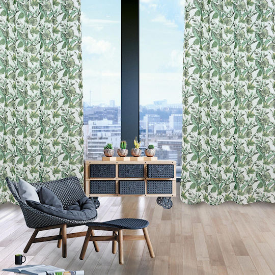 Das Home Κουρτίνα με Τρουκς 2178 Πράσινη 140x260εκ.