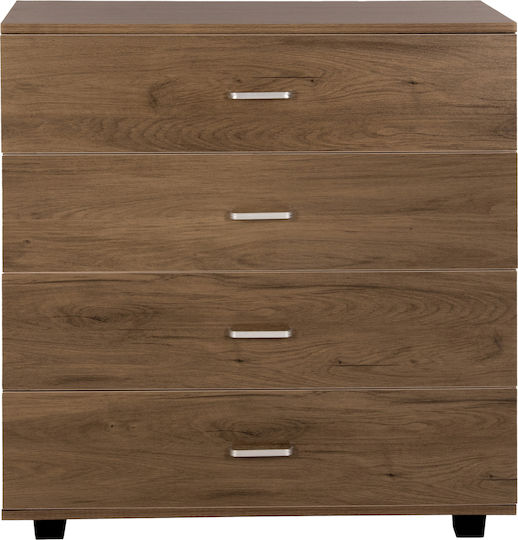 Wooden Bedroom Chest of Drawers with 4 Drawers Dark Olive 80x40x83cm
