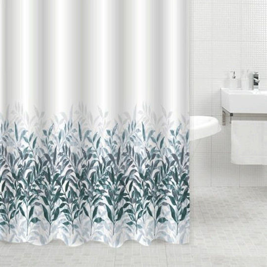 Ankor Shower Curtain 180x200cm Petroleum Leaves