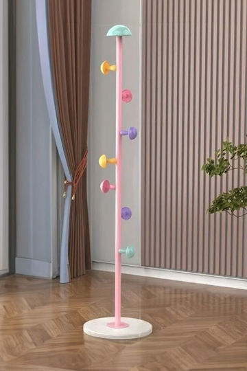 Bunter Pilz Kinder-Garderobenständer 30x170cm Vc2820 Rosa